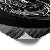 Biker Couple Motorcycle Night Ride Romance  ポスター (角)