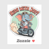 Biker Elephant Tattoo Motorcycle Funny シール (シート)