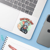 Biker Elephant Tattoo Motorcycle Funny シール (ノートパソコンとiPhone)
