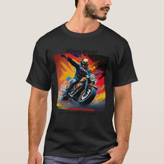 biker  for biker pops day  for father motorbike tシャツ (正面)