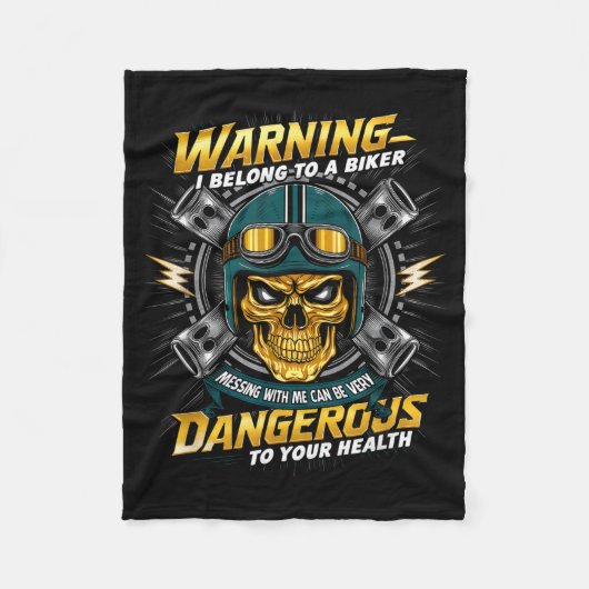 Biker Girlfriend Wife I Belong To A Biker Valentin フリースブランケット (正面)