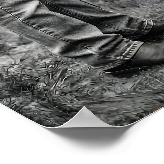 Biker Gothic Wedding Skull Rose Arch Selective ポスター (角)