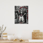 Biker Gothic Wedding Skull Rose Arch Selective  ポスター (キッチン)