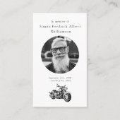 Biker Memorial Photo Prayer Card 名刺 (正面)