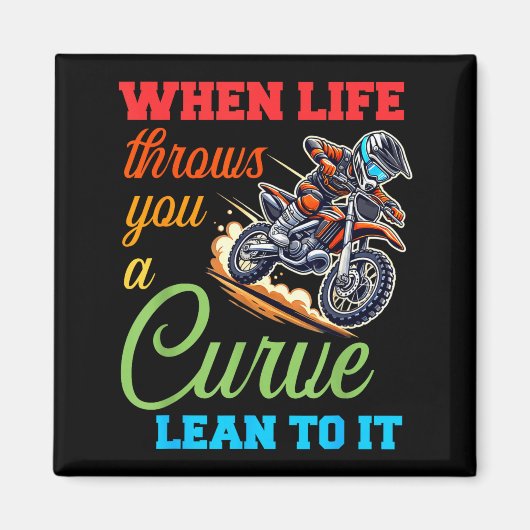 Biker Motorcycle Lover When Life Throws You A Curv マグネット (正面)