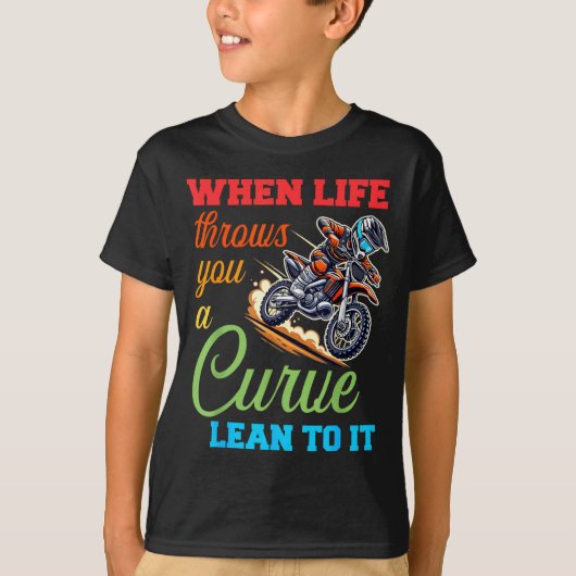 Biker Motorcycle Lover When Life Throws You A Curv Tシャツ (正面)