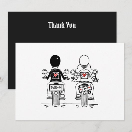Biker Motorcycle Wedding  サンキューカード (正面/裏面)