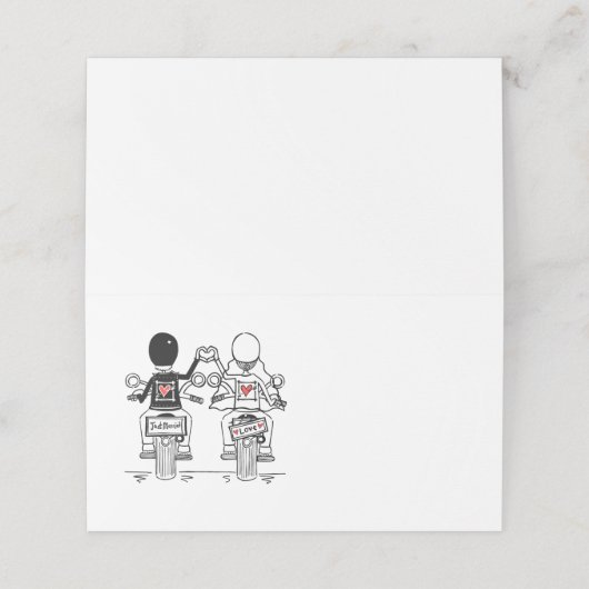 Biker Motorcycle Wedding  プレイスカード (外部開封)