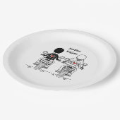 Biker Motorcycle Wedding  ペーパープレート (アングル)