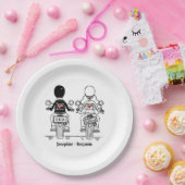 Biker Motorcycle Wedding  ペーパープレート (パーティー)