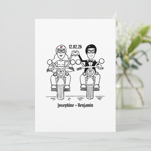 Biker Motorcycle Wedding 招待状 (スタンド正面)