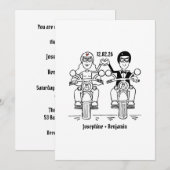 Biker Motorcycle Wedding 招待状 (正面/裏面)