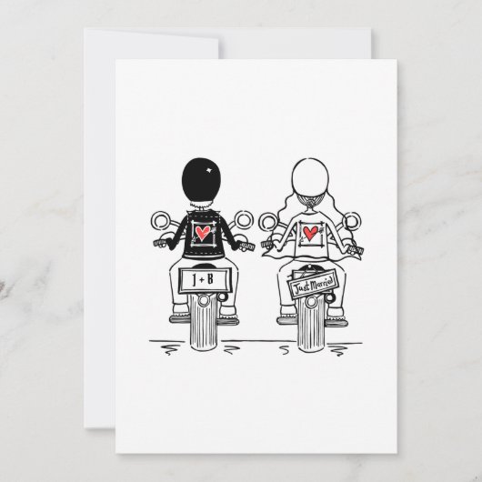 Biker Motorcycle Wedding Evening Reception 招待状 (正面)