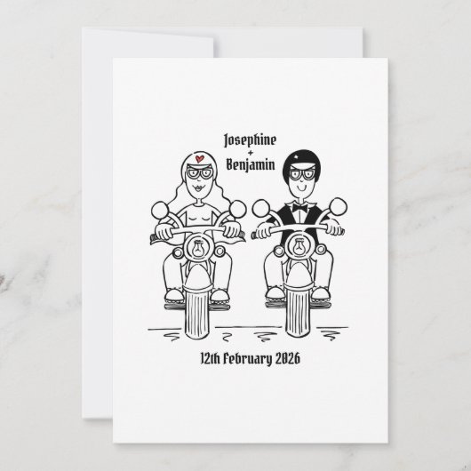 Biker Motorcycle Wedding Invitation 招待状 (正面)