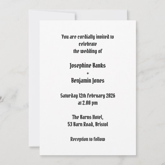 Biker Motorcycle Wedding Invitation 招待状 (裏面)