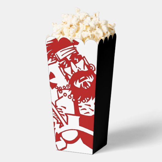 Biker red white black popcorn boxes フェイバーボックス (はじけた状態)