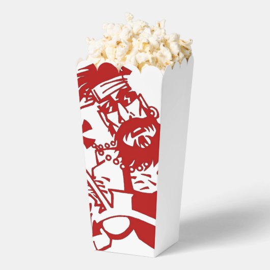 Biker red white popcorn boxes フェイバーボックス (はじけた状態)