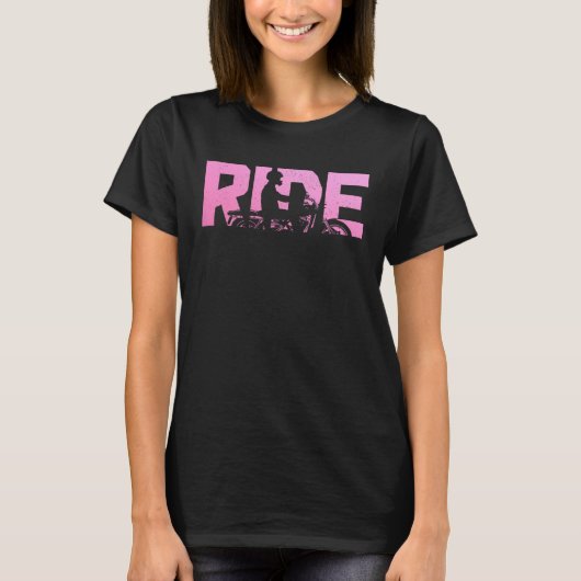 Biker RIDE Motorcycle  2 Tシャツ (正面)