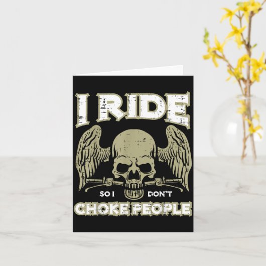 Biker Ride So I Dont Choke People Funny Motorcycle カード (黄色い花)