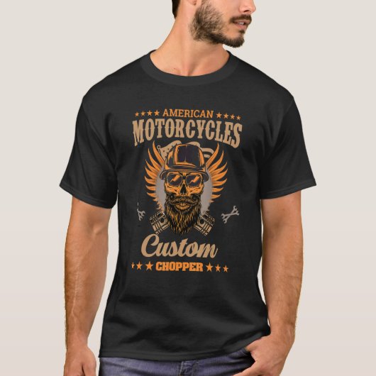 Biker Rocker Motorcycle Bike Biking Racing Motorcy Tシャツ (正面)
