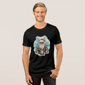 Biker Santa Claus on Motorcycle Christmas Rider  トライブレンドＴシャツ (正面全面)