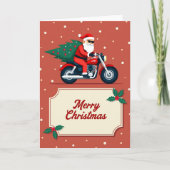 Biker Santa Motorcycle Merry Christmas Card カード (正面)