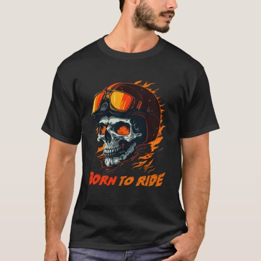 Biker Skeleton Mystic Death Bone Tシャツ (正面)