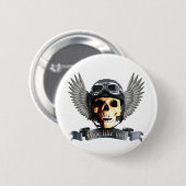 Biker Skull A 缶バッジ (正面&裏面)