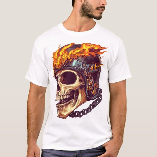 Biker Skull Reaper Tシャツ (正面)