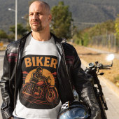 Biker stilvolle Motorradfahrer Illustration Tシャツ