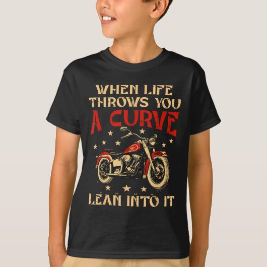 Biker When Life Throws You A Curve Motorcycle Men  Tシャツ (正面)
