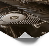 Biker Woman Pink Bubble Gum Bubble Stylish ポスター (角)