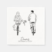 Bikesのカクテルナプキンに新婦結婚と新郎 スタンダードカクテルナプキン (正面)
