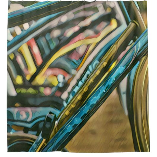 Bikesアートワーク シャワーカーテン (正面)