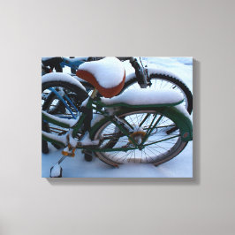 Bikes in the Snow キャンバスプリント