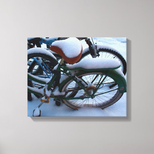 Bikes in the Snow キャンバスプリント (正面)