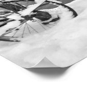 Bikes in the snow in Amsterdam the Netherlands ポスター (角)