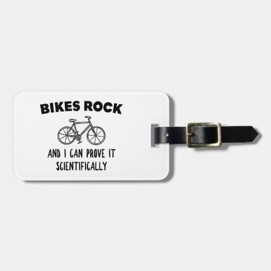 Bikes Rockと私は科学的にそれを証明できる ラゲッジタグ (正面横)