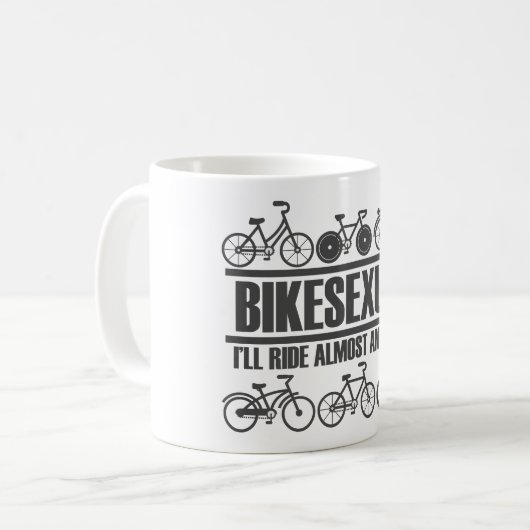 Bikesex -おもしろい自転車とサイクリング コーヒーマグカップ (正面左)