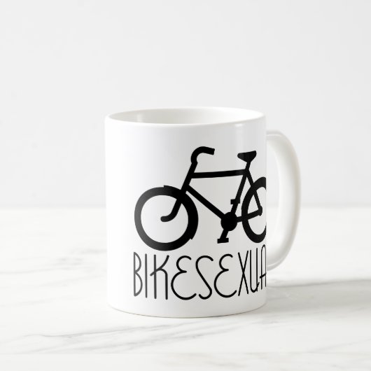 Bikesexualのサイクリストの自転車のバイクのマグ コーヒーマグカップ (正面右)