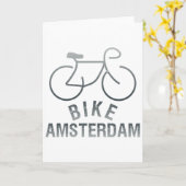 Biking Amsterdam Netherlands Graphic _1  カード (黄色い花)