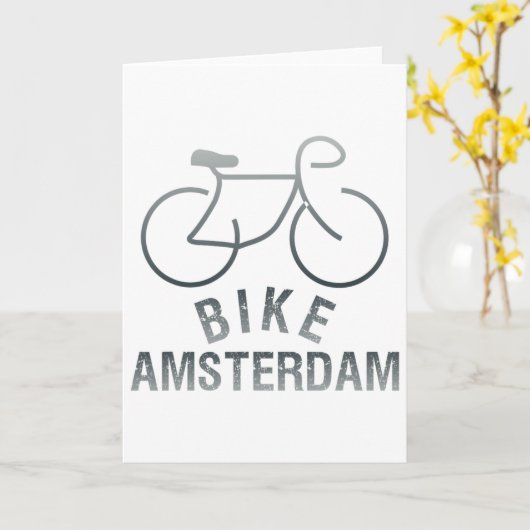 Biking Amsterdam Netherlands Graphic _1  カード (黄色い花)