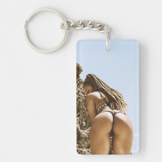 Bikini Beach Babe Photo Key Chain キーホルダー (正面)