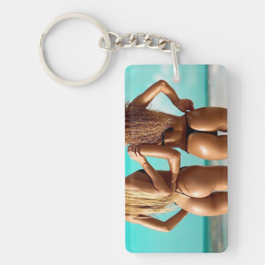 Bikini Beach Girls Photo Key Chain キーホルダー (正面)