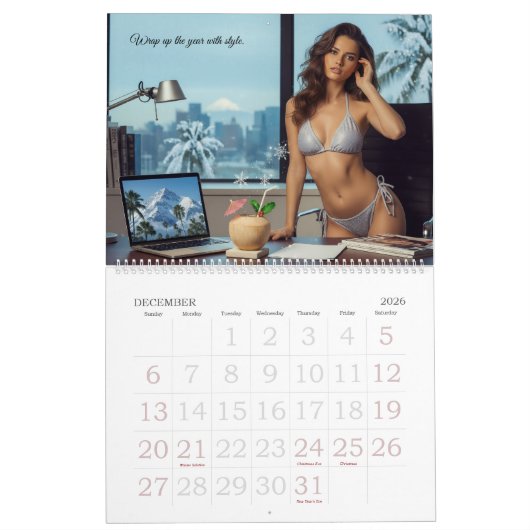 Bikini Business Wall Calendar Glamour Beach Models カレンダー (12月 2026)