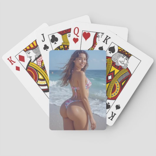 Bikini girl big booty playing cards トランプ (裏面)