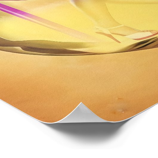 Bikini Woman Inside Cocktail Glass Wall Art, Retro ポスター (角)