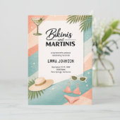 Bikinis and Martinis Beach Bachelorette Weekend 招待状 (スタンド正面)