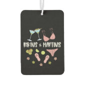 Bikinis and Martinis Cute Beach Vibes Pink Polka D カーエアーフレッシュナー (裏面)