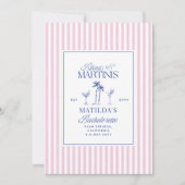 Bikinis and martinis Elegant vintage bachelorette 招待状 (正面)